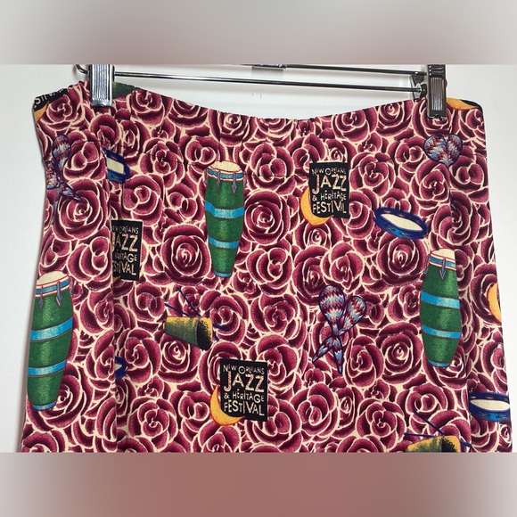 Vintage BayouWear NOLA Jazz & Heritage Festival HowAhYa 1990s Midi Skirt Size M - Picture 13 of 16